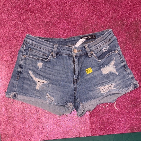 Almost Famous Pants - Almost Famous Blue Distressed Jean Shorts